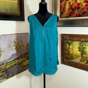 Calvin Klein Turquoise Zippered Top size 0X